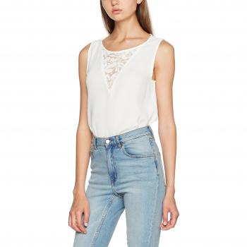 ONLY Onljessa S/l Top Wvn, Camiseta sin Mangas para Mujer, Blanco