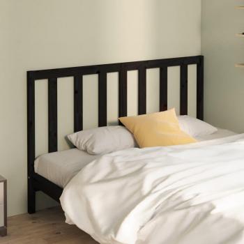Cabecero de cama negro 166x4x100 cm madera maciza de pino