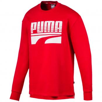 PUMA Rebel Bold Crew FL Sudadera, Hombre, Rojo