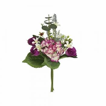 Ramo Atado de Violeta Artificial Realista y Duradera - 34 cm