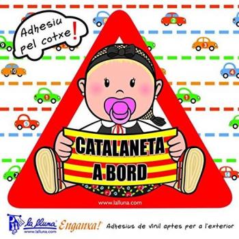 Detalles Infantiles - Bebé a bord catalaneta xumet. triangle adhesiu per al cotxe