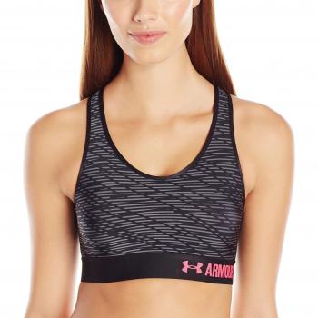 Under Armour Armour Mid Bra Printed Sujetador Deportivo, Mujer, Gris