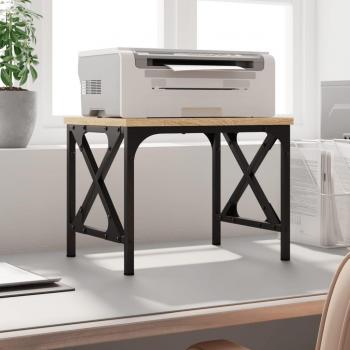 Soporte de impresora madera ingeniería roble Sonoma 40x30x31 cm color gris sonoma, marrón roble, negro