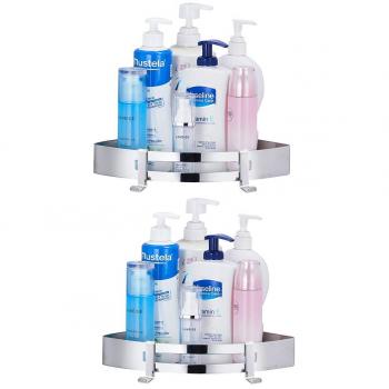 Hoomtaook Estanteria Ducha Estantería Baño Cesta Bandeja Para Pared de Ducha, Acero Inoxidable, Fijación en Pared sin Daños Para Accesorios de Baño y Cocina, 2 Piezas