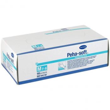 Peha-soft Guantes Desechables de Látex, Sin polvo, No Estéril, Talla M, 100 unidades