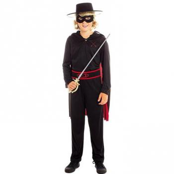 Disfraz de Bandido Zorro Negro con Capa para Niño