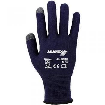 Guante de punto fino para smartphones y pantallas táctiles, talla 8, azul oscuro, EN 388, categoría II