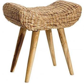 Taburete Trenzado rústico Natural rattán de 54x34x54 cm - LOLAhome