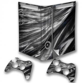 Abstract 10113, Modern, Wrap Around Skin Sticker Decal Vinyl Wrap Cover Protector with Leather Effect Laminate and Colorful Design for Xbox 360 Fat Game Console and 2 Controllers. [Importación Inglesa]
