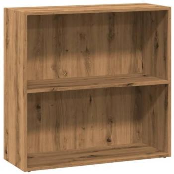Estantería de madera de ingeniería Roble Artisan 80x30x77 cm Marrón