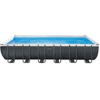 Intex Ultra XTR Frame Rectangular Above Ground Pool 732x366x132 cm with Saltwater Chlorinator and Volleyball Set