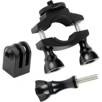 Soporte de Aluminio para Cámara Deportiva en Bicicleta - Clip de Tubo para DJI OSMO Action, GoPro Hero 7/6/5, Yi, EKEN, SJcam