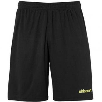 uhlsport Center Basic Shorts Without Slip Shorts De Juego, Hombre, Negro/Amarillo Fluor, 152