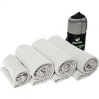 pandoo Toalla de Viaje de Microfibra | Fibras Ecológicas de Nylon y Bambú | Manta de Baño Secado Rápido Absorbente y Antibacteriana | Deporte, Viaje, Natación, Ducha y Playa | Estuche | 160x80 cm
