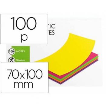 Bloc de notas magnéticas quita y pon Q-Connect 70x100 mm 5 colores fluorescentes