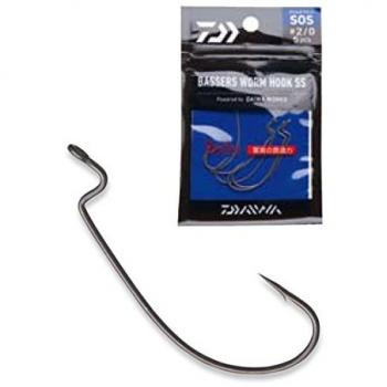 Daiwa - Bassers Worm Hook Sos, Color 0, Talla 5 pcs