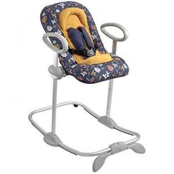 BÉABA Up & Down III, Hamaca para bebés y niños, Altura ajustable, Función balancín y 4 alturas diferentes, Unisex para niños, Ergonómica y segura, Azul/Amarillo