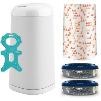 Angel Care® Dress Up Starter-Set: Cubo para pañales + 2 recambios para + Dress de Up Funda Triángulo