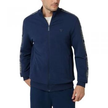 Guess Men's Full Zip Arlo Casual Sweatshirt - Dark Blue Regular Fit
