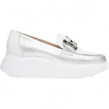 Mocasines de piel Wonders Montreal plata Metalizado