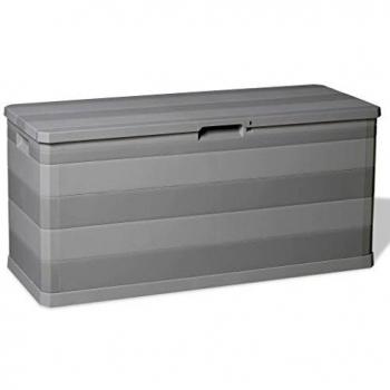 vidaXL Garden Storage Box 280 L Light Grey Outdoor Cushion Chest Utility Shed