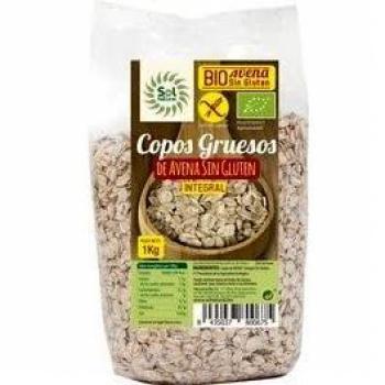 SOLNATURAL Copos Avena Grueso S/G Familiar Bio 1 Kg, Estándar, Único