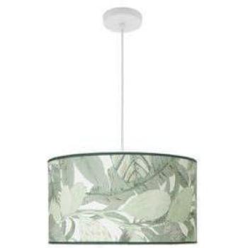 Lámpara Colgante Moderna 2xE27 Blanca con Difusor y Diseño de Hoja Verde 40x40cm