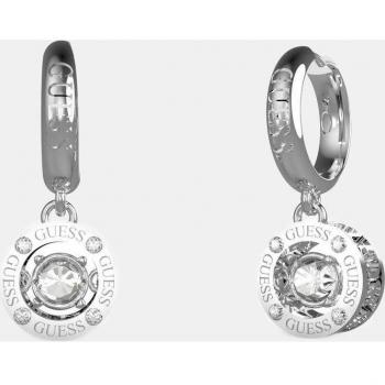 Pendientes Guess JUBE01463JWRHT-U Solitaire de Acero y Cristal en Forma de Aro