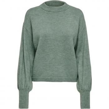Women's Green Balloon Sleeve Knit Sweater - Only Onljada