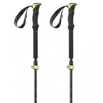Bastones de Trekking Ferrino Spantik, Ligeros y Resistentes, Telescópicos, Adultos Unisex, Multicolor (Negro y Verde), Talla Única
