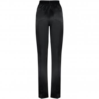 Tom Ford Women's Black Silk Satin Straight Pajama Trousers, Size XS