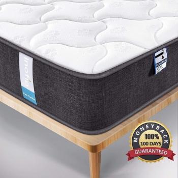 Inofia Colchón 120x200 Viscoelástico Transpirable, Colchón Respirable Imperial Tela con Muelles Ensacados para Jóvenes Niños Ancianos/7.8 Pulgadas