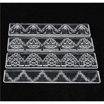 4 pieza de encaje transparente tintas cinta cordón herramienta en forma de silicona molde corona molde Fondant pastel decoración para hornear