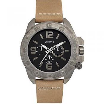 Guess Men's Analogue Quartz Watch with Leather Strap W0659G4