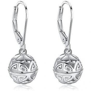 AOAVOV 925 Pendientes Colgantes De Plata De Ley Pendientes Hechos a Mano Bola De Filigrana Electrochapada Pendientes Colgantes Hechos a Mano Pendientes Hipoalergénicos Aptos Para Oídos Sensibles