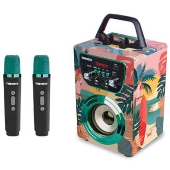 Karaoke Infantil Tropical con 2 Micrófonos Inalámbricos y Altavoz Bluetooth Portátil