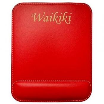 Almohadilla de cuero sintético de ratón personalizado con el texto: Waikiki