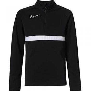 Nike Camiseta de Manga Larga Dri-FIT Academy Drill, unisex para niños, color Negro/Blanco, talla XS (122-128 cm)