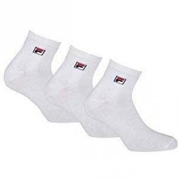 Fila Quarter Plain White Ankle Socks 3-Pack