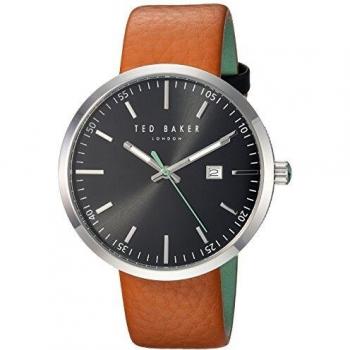 Ted baker mens jack quartz stainless steel and leather dress watch color brown model 10031561