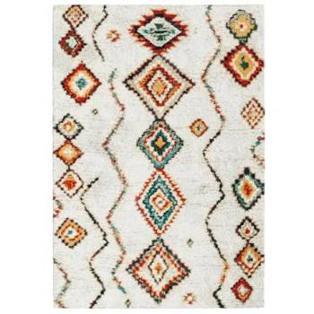 Alfombra Peluda Interior Estilo Bereber Multicolor 160x230 cm