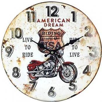 By SIGRIS Reloj Pared 34Cm.Moto American Dream Adorno Pared Relojes Colección Vintage Signes Grimalt Decor And Go