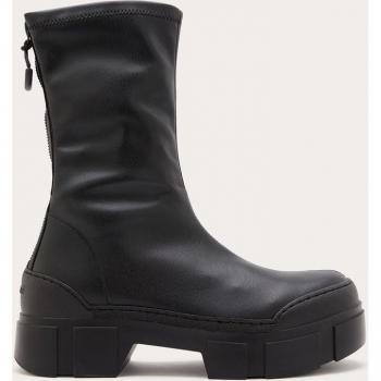 Vic Matié Black Leather Ankle Boots for Women with Pinaforemetal Width