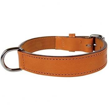 Collar de Piel Natural para Perro de 35 cm Color Marrón Claro Zolux