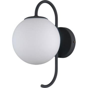 Lámpara de pared industrial y retro Gela Black - Aplique Industrial y Retro Negro 1 Luz con Pantalla Blanca, tipo de bombilla G9