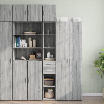 Armario estrecho de madera ingeniería gris Sonoma 30x42,5x225 cm