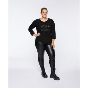 Pantalones ajustados de viscosa ECOVERO™ con cintura elástica y detalle combinado