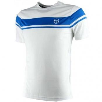Sergio Tacchini Bacolo Tee Shirt TCP, Camiseta Para Hombre, Blanco / Azul royal, S