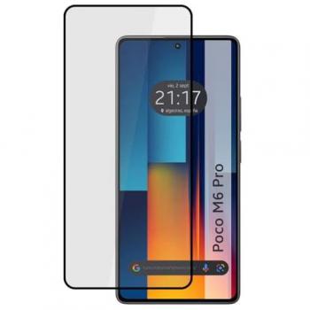 Protector Cristal Templado Completo 5D Full Glue Negro para Xiaomi Poco M6 Pro 4G Vidrio