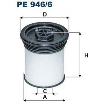 Filtro de combustible FILTRON PE 946/6, tipo: Filtro de combustible, características: alta eficiencia en la filtración de impurezas, compatible con diversos modelos de vehículos, diseño optimizado para un flujo adecuado de combustible